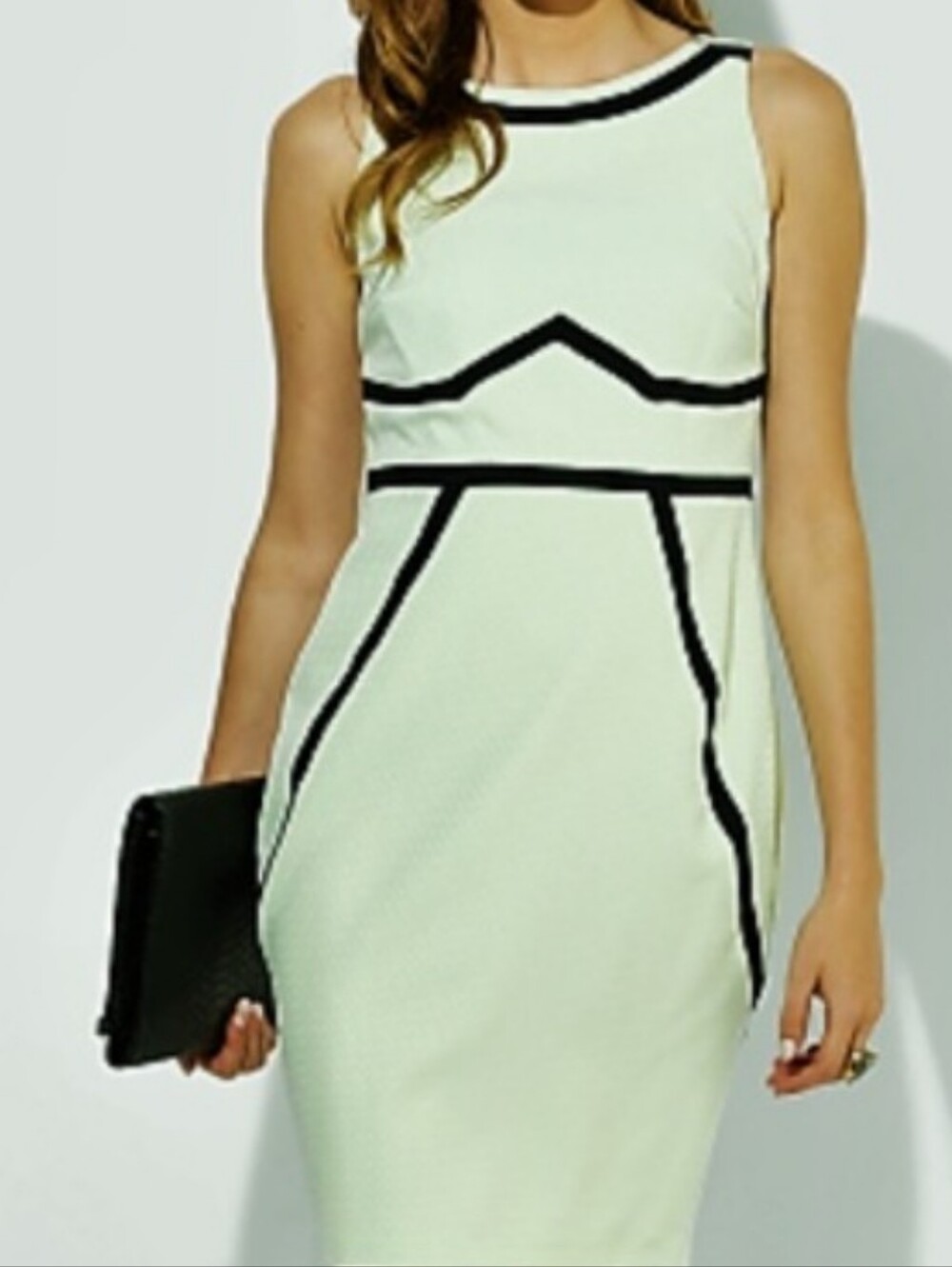 Dorothy Perkins Mint Sheath Dress with Black Trim